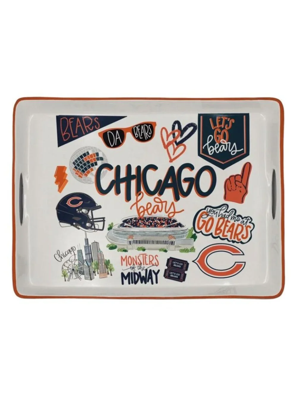 Chicago Bears Ceramic Serving Tray 16